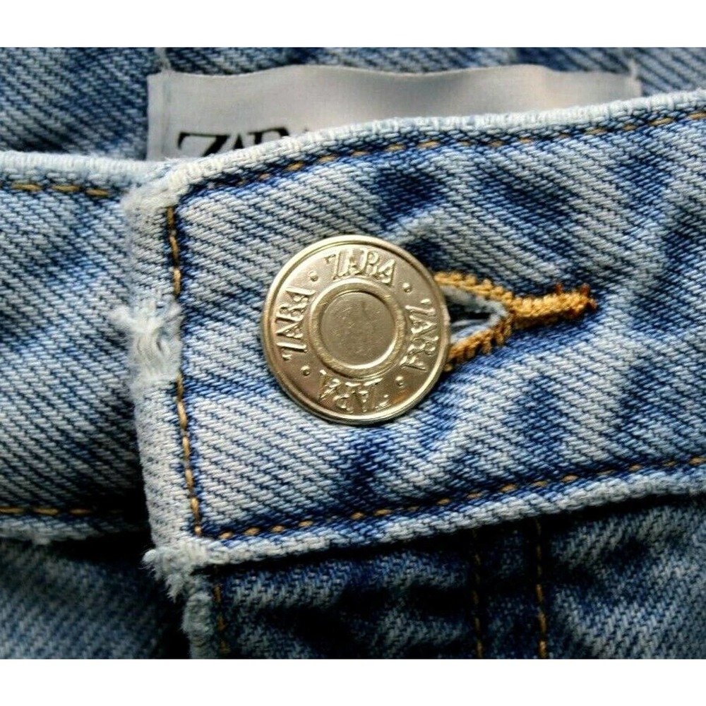Zara Light Blue Distressed Boot Cut Jeans - Picture 5 of 9